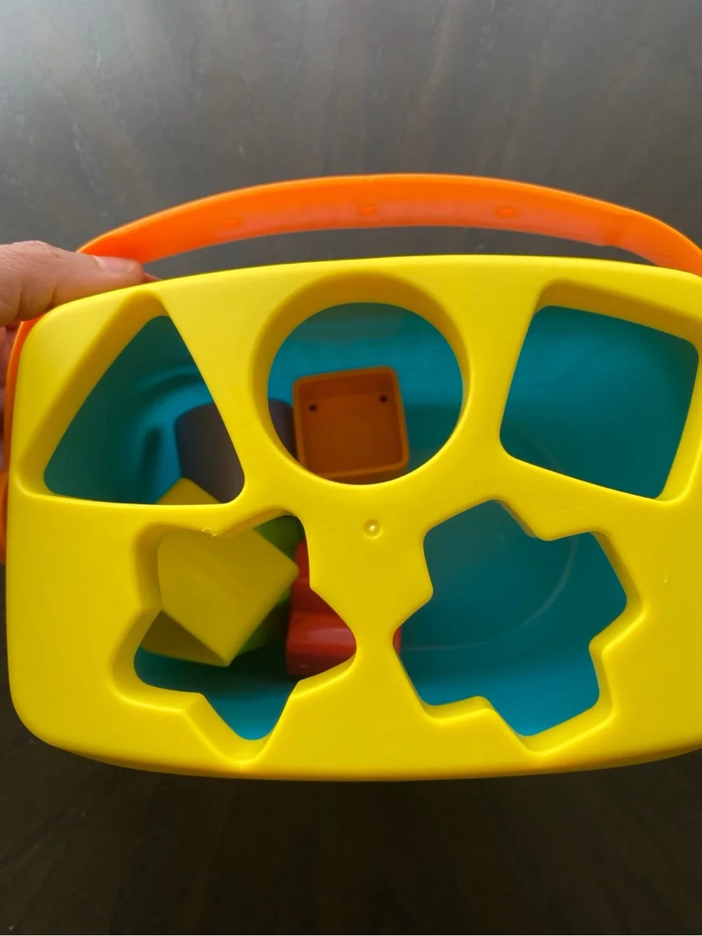 Fisher-Price Baby’s First Blocks Shape Sorter Bucket with 5 Blocks